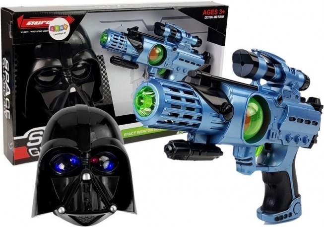 Set Războinic Cosmic: Pistol cu Laser și Mască
