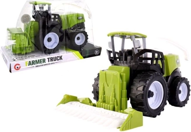 Combină agricolă verde-albă pentru copii, cu clopot transparent
