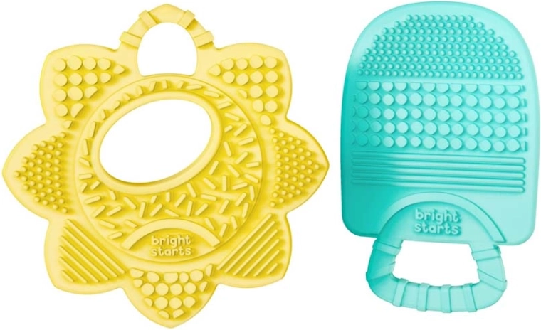 Bright Starts suzete pentru dentiție Sunny Soothers, 2 buc (de la 3 luni)