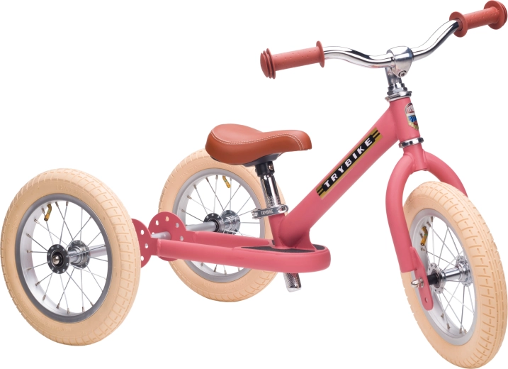 Trybike bicicletă de echilibru pentru copii 2în1 tricicletă/bicicletă de echilibru roz mat