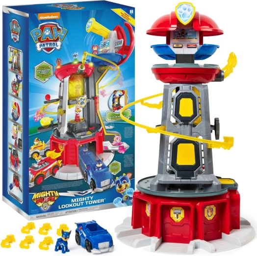 Paw Patrol Mighty Pups turn mare de patrulare cu vehicul și figurină Chase