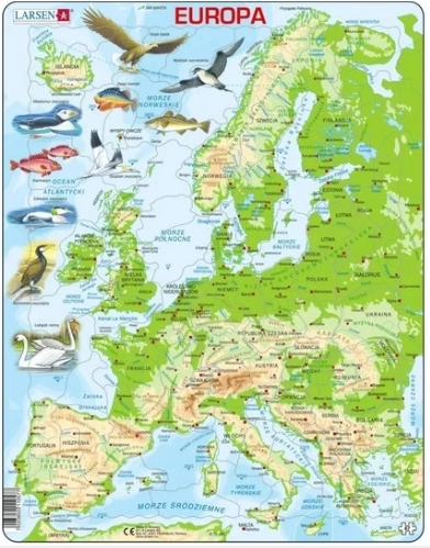 Puzzle Larsen – hartă fizică a Europei