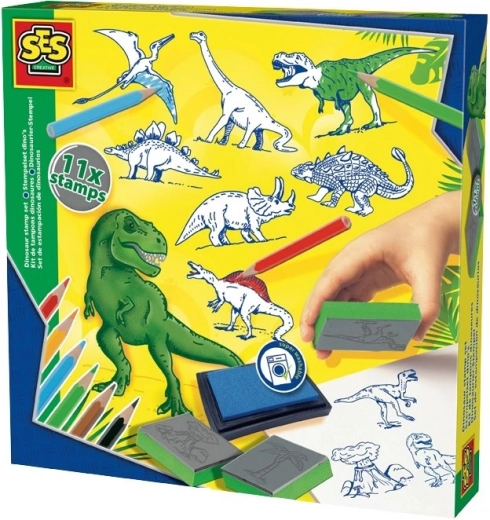Set creativ cu ștampile dinozauri