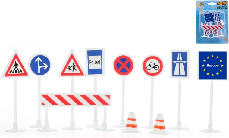 Set de indicatoare rutiere pentru copii – 11 piese