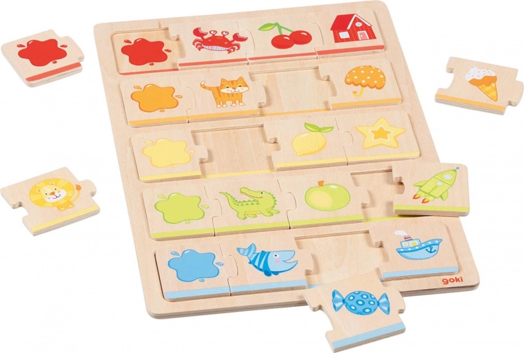 Puzzle din lemn Goki Culori