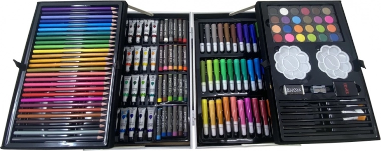 Servietă de pictor din aluminiu – set artistic cu 145 de piese