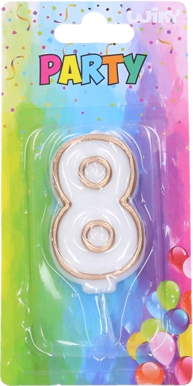 Lumânare părty numărul 8 - aurie