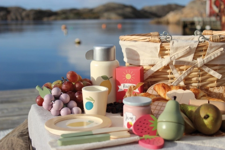 Coș de picnic și pătură pentru joacă acasă și afară
