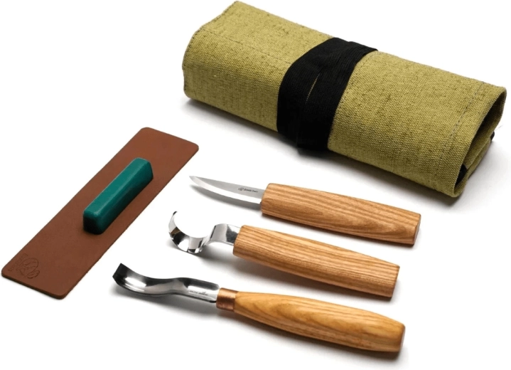 BeaverCraft set pentru sculptarea lingurilor cu curea de ascuțire din piele