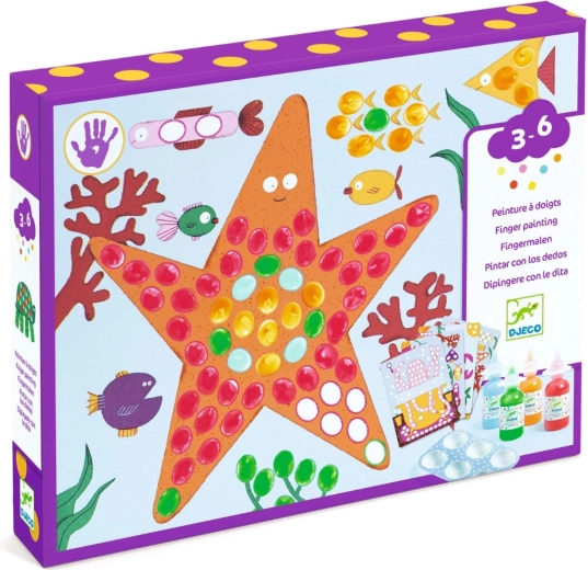 Djeco set creativ de pictură cu degetele Dots and Fish