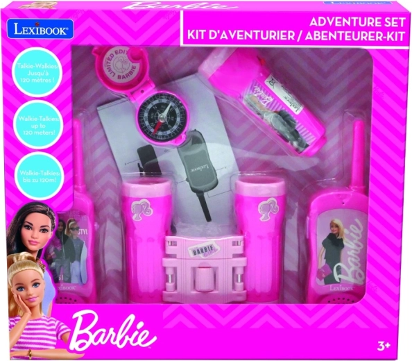 Set de aventură Barbie cu stații de emisie-recepție, binoclu, lanternă și busolă