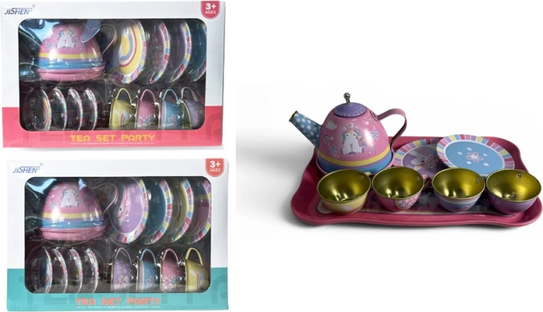 Set de ceai colorat pentru copii cu motiv de unicorn