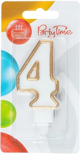 Lumânare aniversară aurie cifra 4