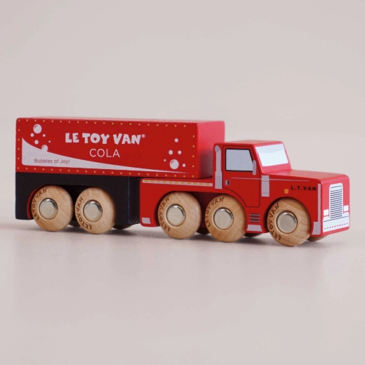 Mașinuță din lemn Toby – camion roșu de livrări Le Toy Van