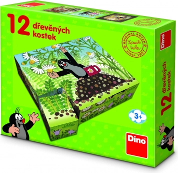 Dino cuburi de lemn Krtek și prietenii