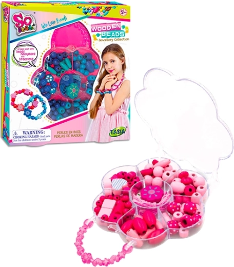 Tasia set de mărgele din lemn pentru brățări, 2 variante