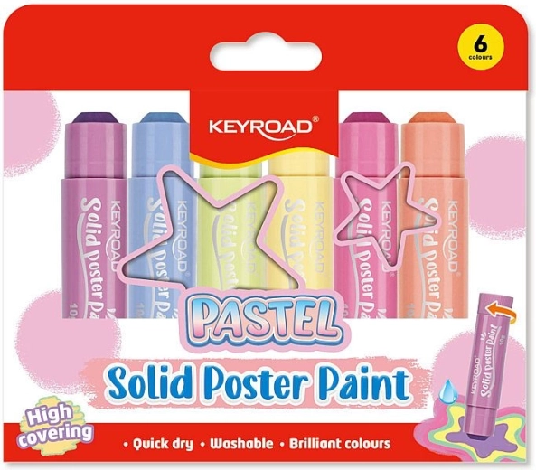 Culori tempera solide KEYROAD pastelate - 6 buc.