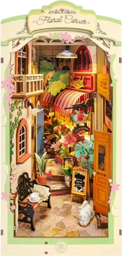 rotime 3d puzzle opritor de cărți Colțul Florilor cu iluminare led