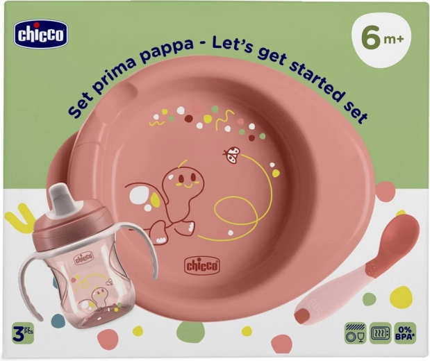 Set de început Chicco pentru hrănire pink 6 m+