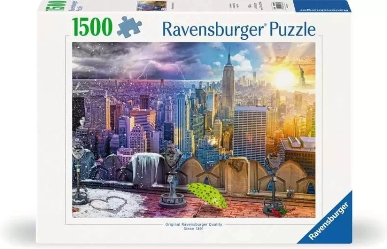Puzzle 1500 piese Ravensburger – New York vara și iarna