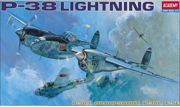 Mașină de model Academy P-38 E/J/L Lightning 1:48