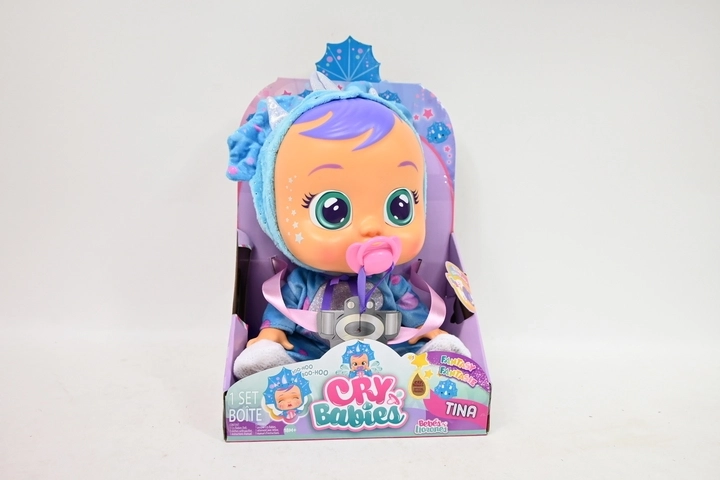 Cry Babies Fantasy păpușă interactivă Tina – triceratops albastru