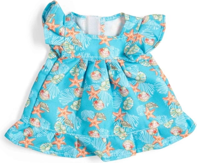 Bigjigs Toys rochie albastră cu scoici pentru păpuși de 28 cm