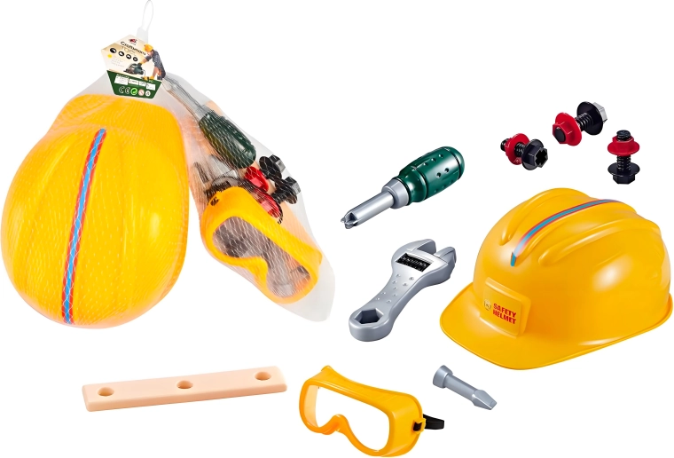 Set de unelte pentru copii cu cască de protecție Sparkys