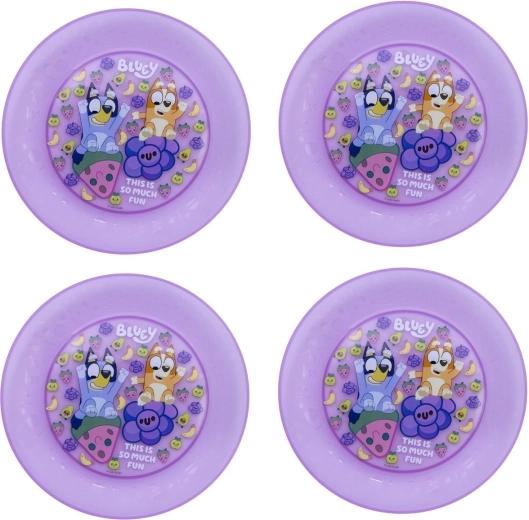 Set de farfurii pentru copii Bluey mov (4 buc.)