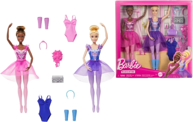 Barbie set cu două păpuși balerine cu accesorii