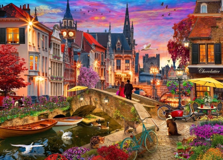 Puzzle Seară peste canal 500 piese BLUEBIRD