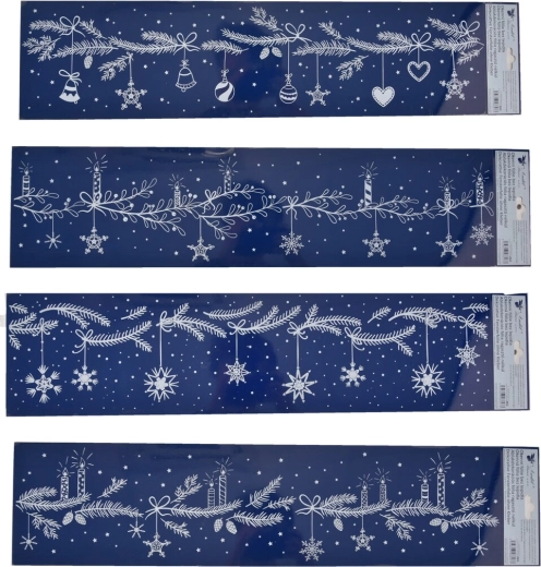 Folie de Crăciun pentru fereastră – crenguțe 64 × 15 cm (4 variante)