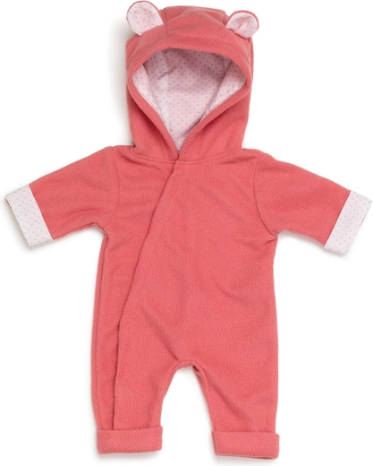 Salopetă din fleece Skrållan cu glugă pentru păpuși 36–40 cm
