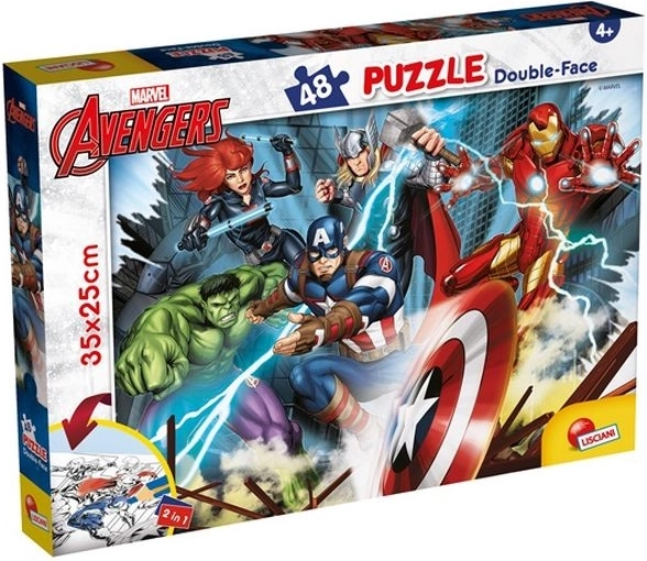 Lisciani Marvel Avengers puzzle față-verso 48 de piese