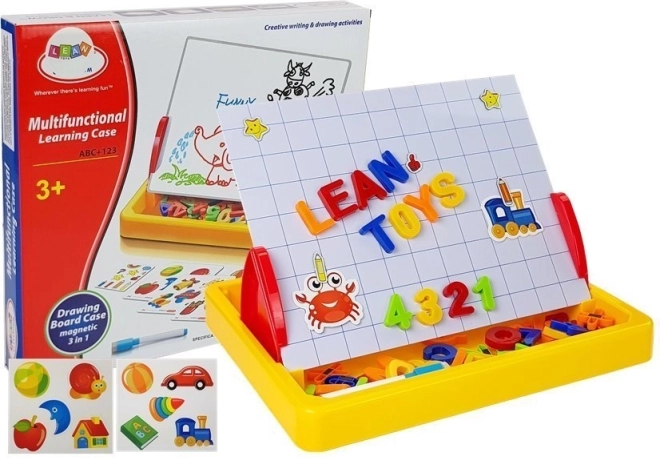Tablă magnetică de desen cu set de litere și cifre