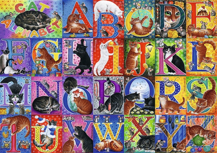 puzzle 500 piese – alfabetul pisicilor trefl