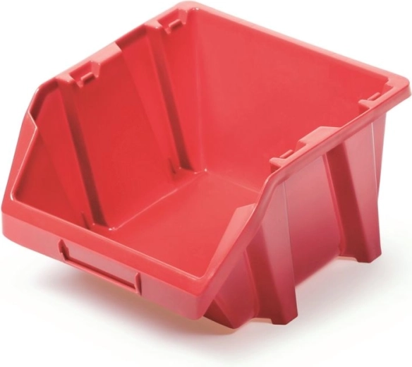 Cutie de depozitare din plastic Bineer Short, roșie, 214 × 198 × 133 mm