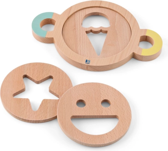 Set din lemn cu forme pentru nisip pentru copii