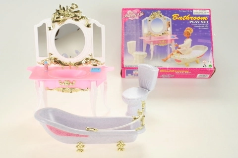 Glorie baie – set mobilier de baie pentru păpuși