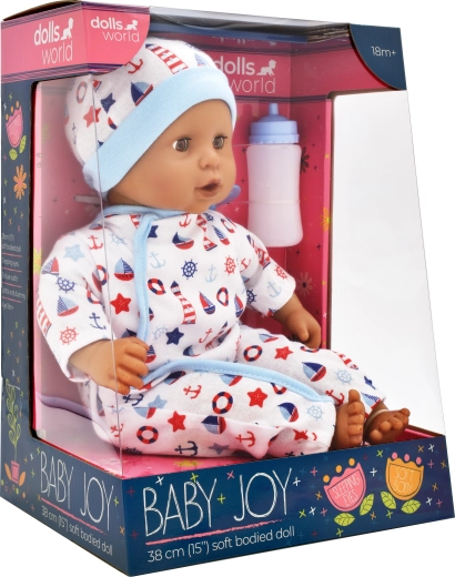 Păpușă bebeluș Dolls World Baby Joy Blue, 38 cm