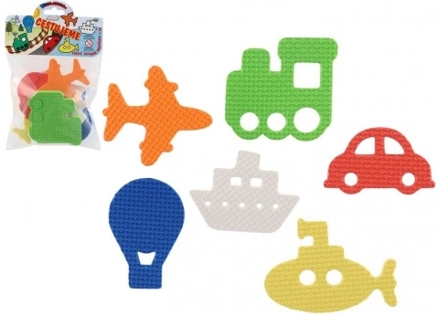 Autocolante spumoase pentru apă – mijloace de transport, 6 buc.