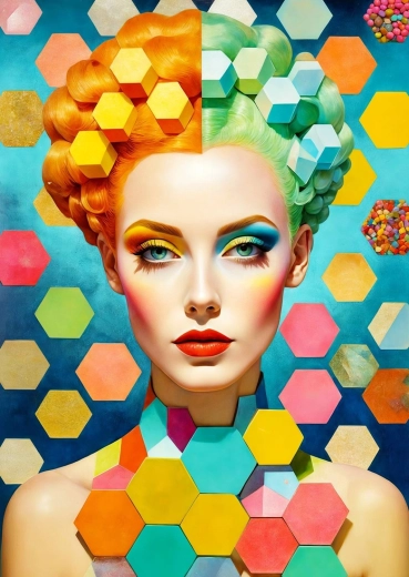 Puzzle ENJOY portret hexagonal 1000 de piese