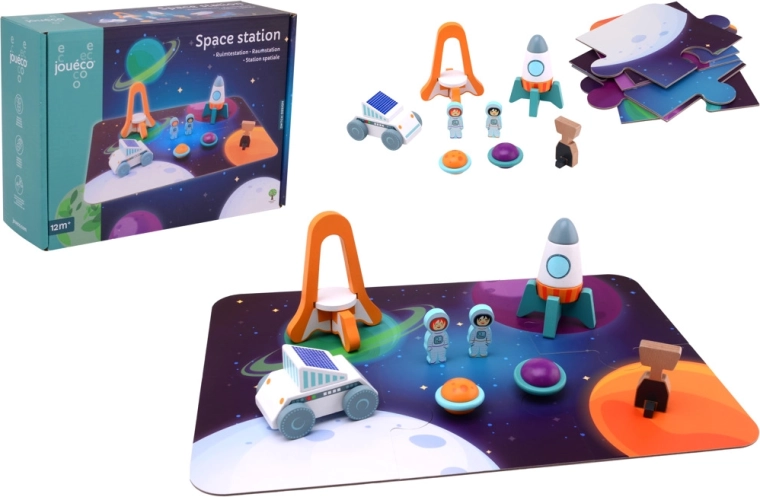 Joue9co sta1bie spa1bial03 din lemn b7 set puzzle cu figurine