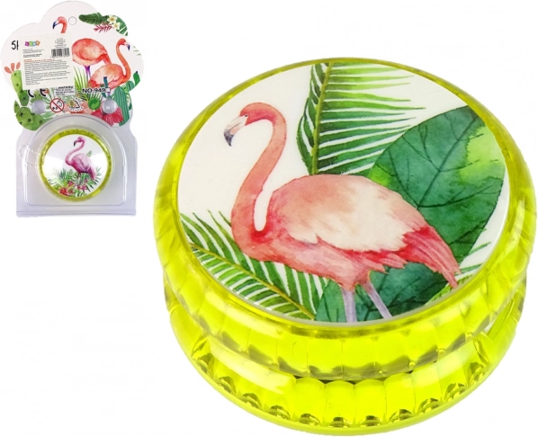 Yo-yo cu motiv de flamingo – galben