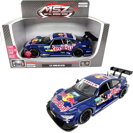 Model metalic BMW M4 DTM Red Bull cu lumini și sunete 1:24