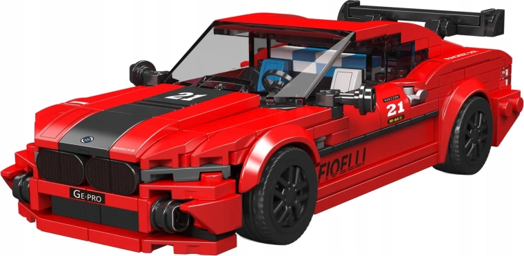 Set de construcție Mould King, mașină sport roșie, 494 de piese