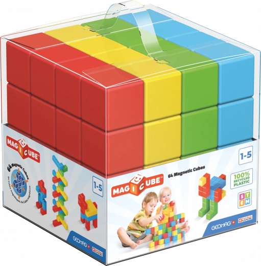 Geomag Magicube cuburi magnetice colorate 64 piese