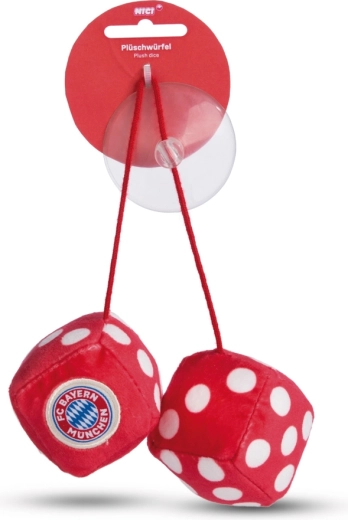 Cuburi pufoase NICI Green pentru mașină FC Bayern München 4 cm