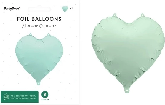 Balon din folie inimă 45 cm verde mat