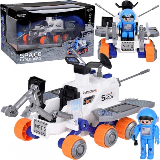 rover spațial de jucărie cu 6 roți și figurină de astronaut